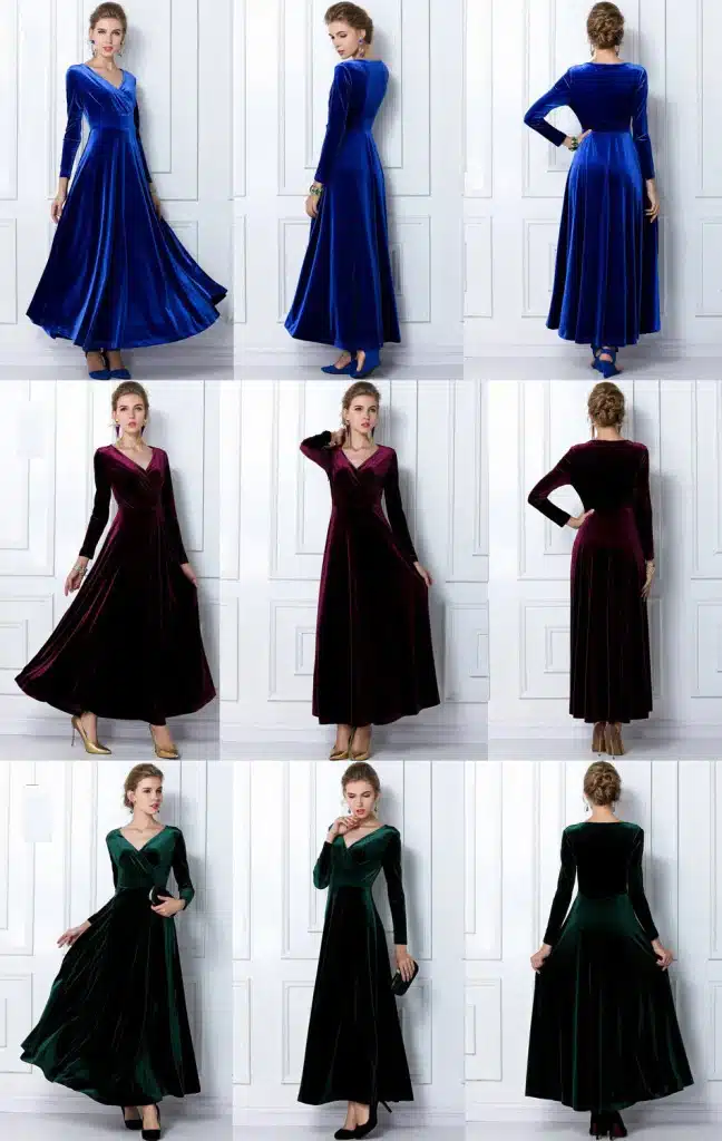 ALABIFU Autumn Winter Dress Women 2019 Casual Vintage Ball Gown Velvet Dress Plus Size 3XL Sexy Long Party Dress Vestidos 22