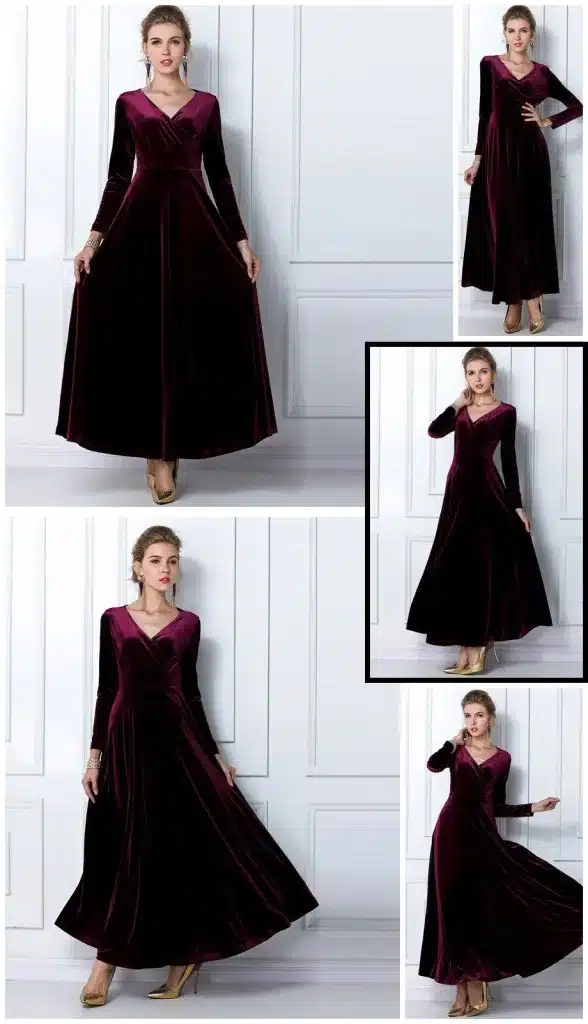 ALABIFU Autumn Winter Dress Women 2019 Casual Vintage Ball Gown Velvet Dress Plus Size 3XL Sexy Long Party Dress Vestidos 25