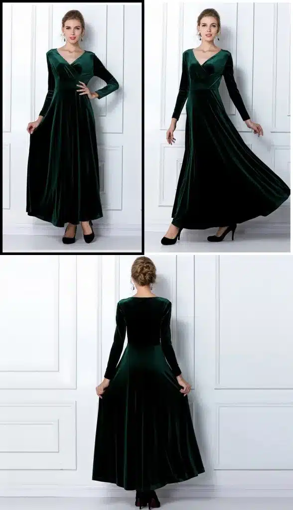 ALABIFU Autumn Winter Dress Women 2019 Casual Vintage Ball Gown Velvet Dress Plus Size 3XL Sexy Long Party Dress Vestidos 29