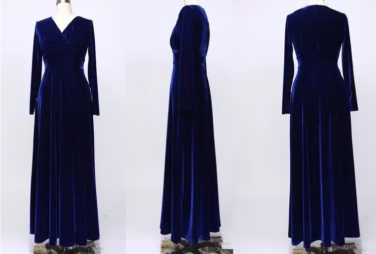 ALABIFU Autumn Winter Dress Women 2019 Casual Vintage Ball Gown Velvet Dress Plus Size 3XL Sexy Long Party Dress Vestidos 30