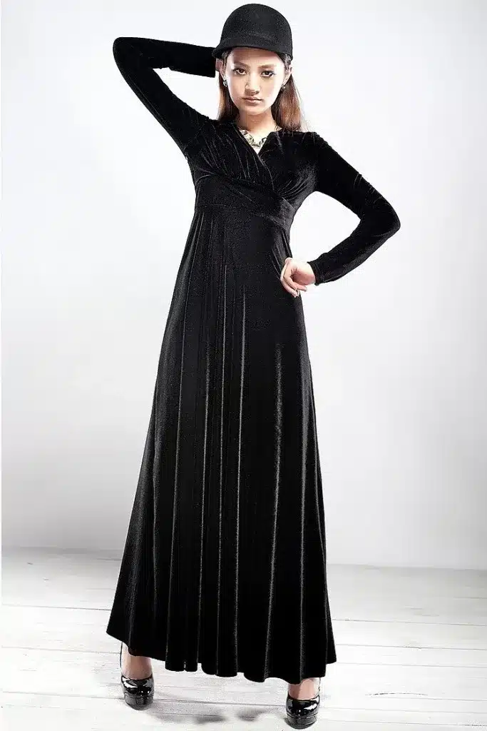 ALABIFU Autumn Winter Dress Women 2019 Casual Vintage Ball Gown Velvet Dress Plus Size 3XL Sexy Long Party Dress Vestidos 50