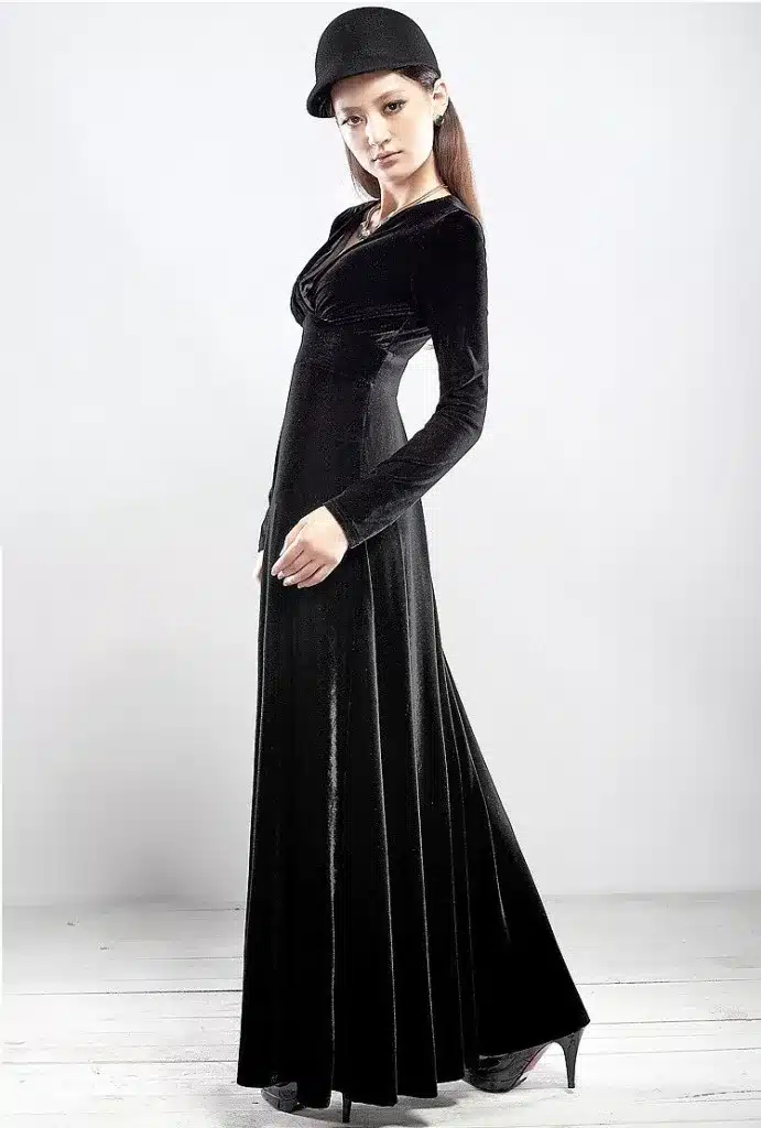 ALABIFU Autumn Winter Dress Women 2019 Casual Vintage Ball Gown Velvet Dress Plus Size 3XL Sexy Long Party Dress Vestidos 52