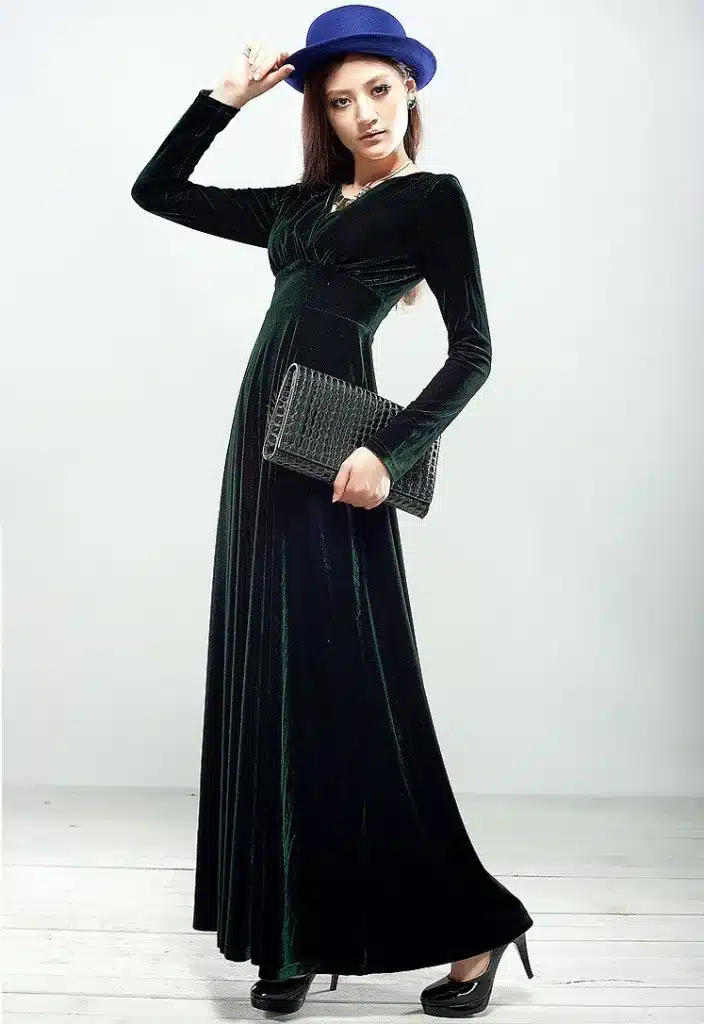ALABIFU Autumn Winter Dress Women 2019 Casual Vintage Ball Gown Velvet Dress Plus Size 3XL Sexy Long Party Dress Vestidos 58