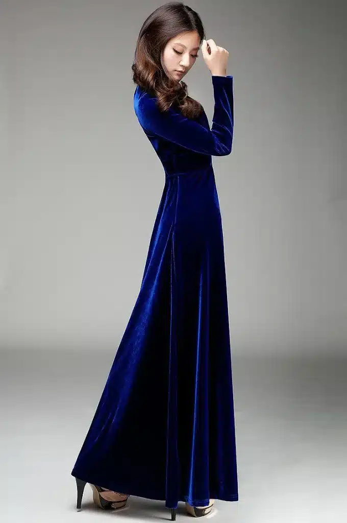 ALABIFU Autumn Winter Dress Women 2019 Casual Vintage Ball Gown Velvet Dress Plus Size 3XL Sexy Long Party Dress Vestidos 68