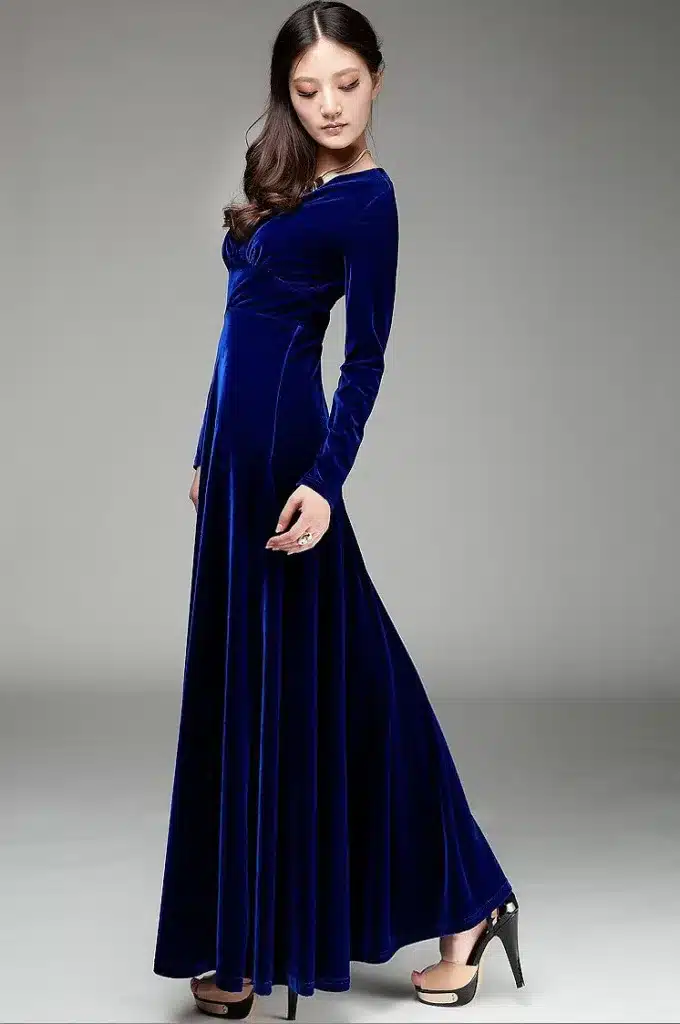 ALABIFU Autumn Winter Dress Women 2019 Casual Vintage Ball Gown Velvet Dress Plus Size 3XL Sexy Long Party Dress Vestidos 69