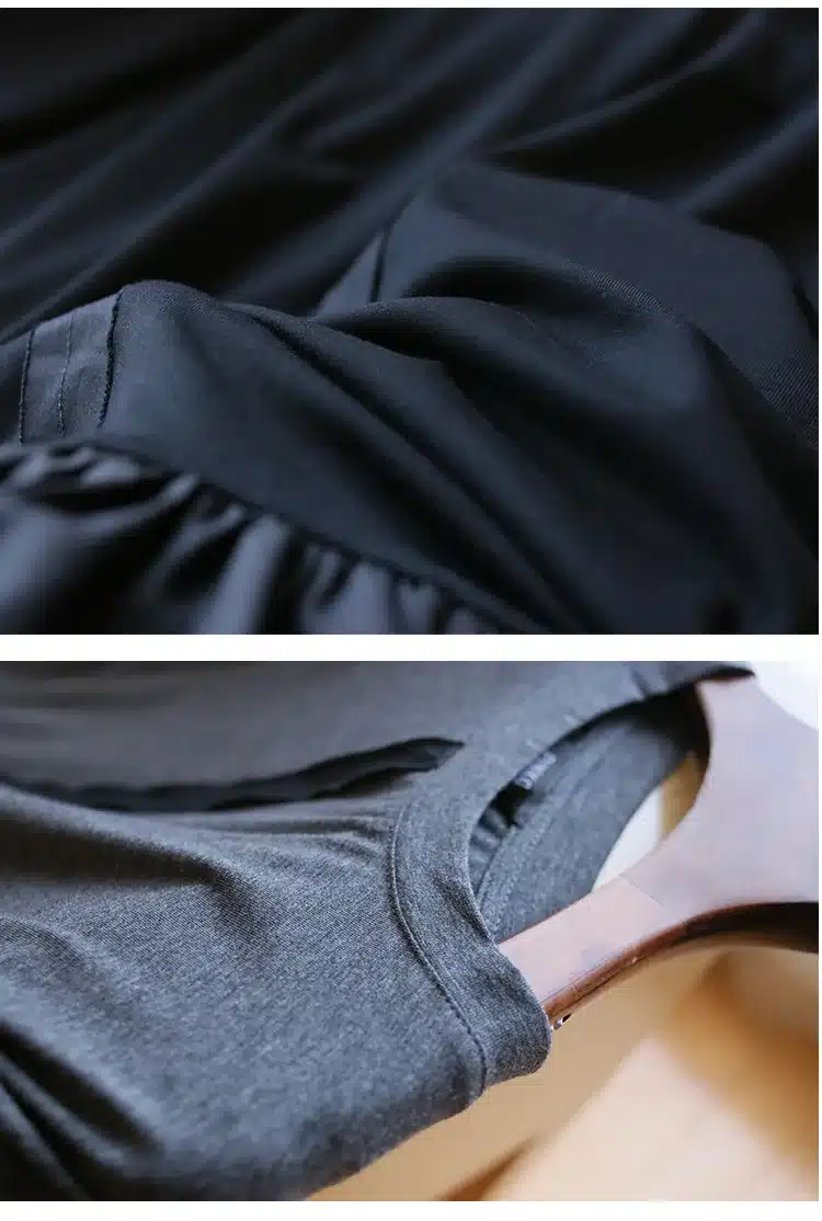 LANMREM 2019 New Fashion Spring Ruffle Patchwork Hemlin Female's Dress Long Sleeve Loose O-neck Loose Casual Cloth Vestido YF790 12