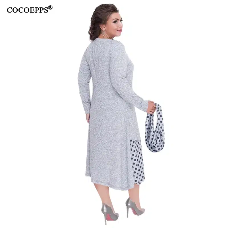COCOEPPS Plus Sizes Autumn Women Dresses 2019 Winter Large Size Loose Dress Female Long Big Size Dress Women Clothings 5XL 6XL 18