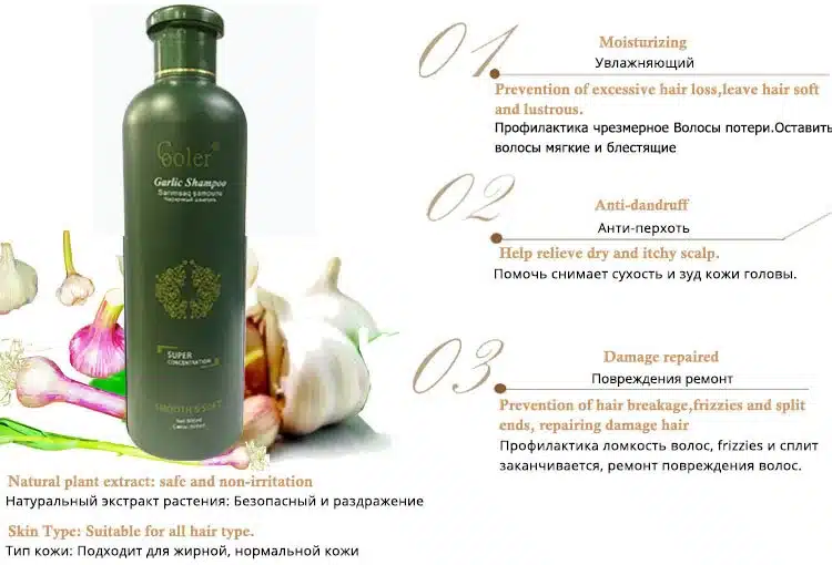 Garlic Hair Shampoo Hair Growth Nourishing Anti dandruff Shampoo Professional Care 500ml Free Shipping 13