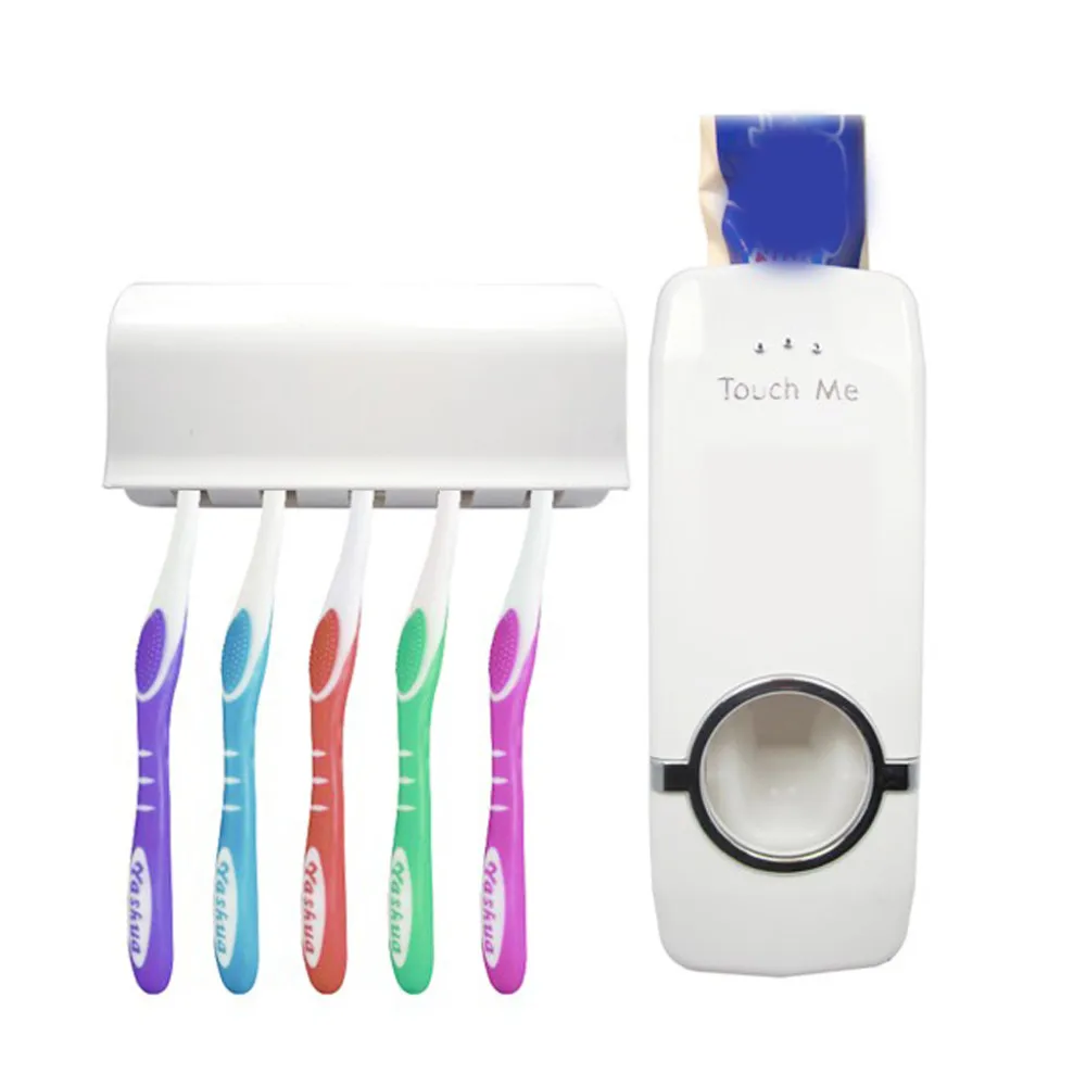 Hot Sale Automatic Toothpaste Dispenser Family Toothbrush Holder set High Quality Bathroom sets 9