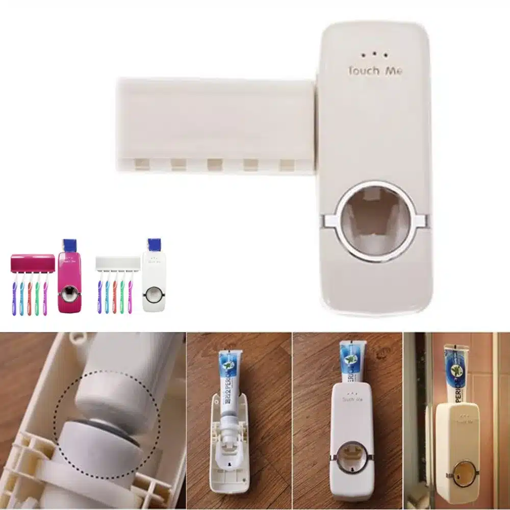 Hot Sale Automatic Toothpaste Dispenser Family Toothbrush Holder set High Quality Bathroom sets 11