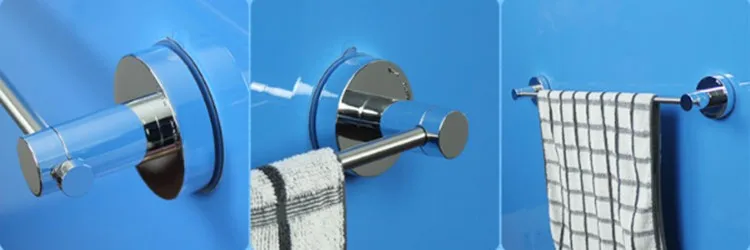 Dehub Suction Cup Stainless Towel Bar 53cm Single Towel Bars Bathroom Shelf Bathroom Accessories Simple Towel Holder In Silver 2