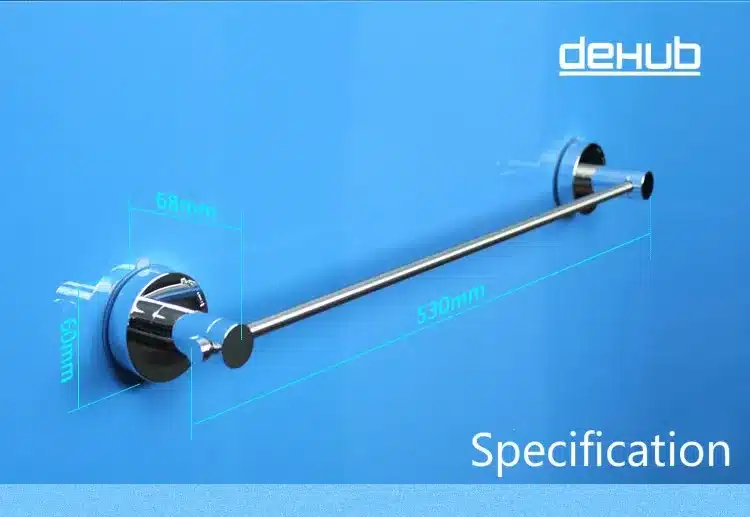 Dehub Suction Cup Stainless Towel Bar 53cm Single Towel Bars Bathroom Shelf Bathroom Accessories Simple Towel Holder In Silver 3