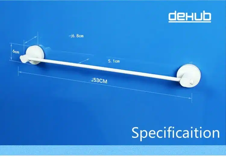 Dehub Suction Cup Stainless Towel Bar 53cm Single Towel Bars Bathroom Shelf Bathroom Accessories Simple Towel Holder In Silver 19