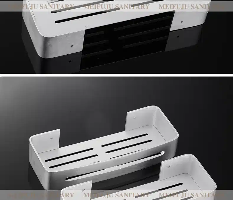 Space Aluminum Bathroom Shelf cosmetic rack with hooks bathroom rack shelves households rack bathroom 1-3 layers corner shelf 14