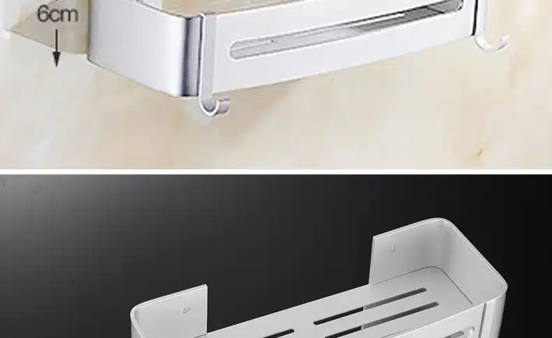 Space Aluminum Bathroom Shelf cosmetic rack with hooks bathroom rack shelves households rack bathroom 1-3 layers corner shelf 16