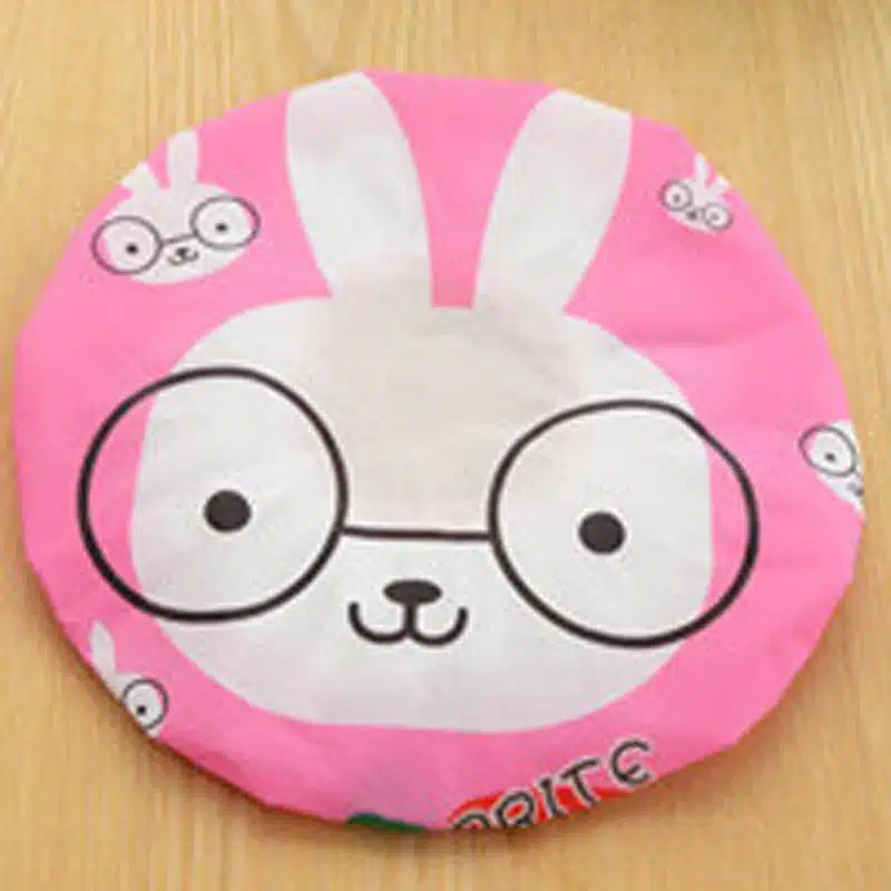 1PC Bathroom Accessories Waterproof Shower Hat Elastic Band Hat Bath Hat Cute Cartoon Rabbit Elepant Lion Duck Panda Shower Hats 11