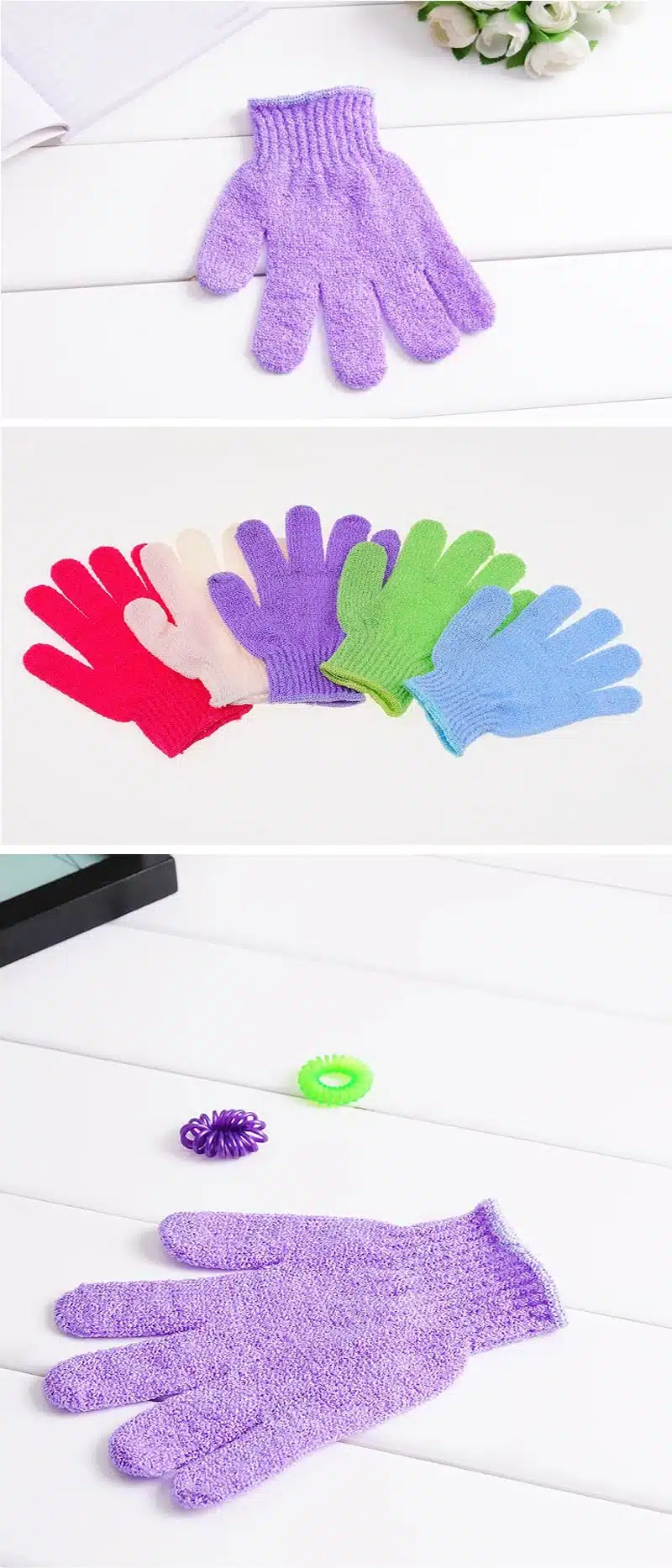 Body Bath Gloves Shower Back Scrub Bath Glove Scrubber Exfoliating Body Sponge For Showering Wash Skin Spa Brush Bathroom Set 13