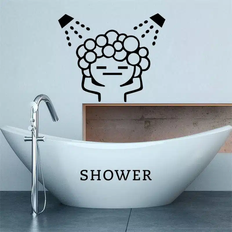 creative baby love shower bubble wall stickers for bathroom sliding door waterproof glass shower room wall decals art mural 1