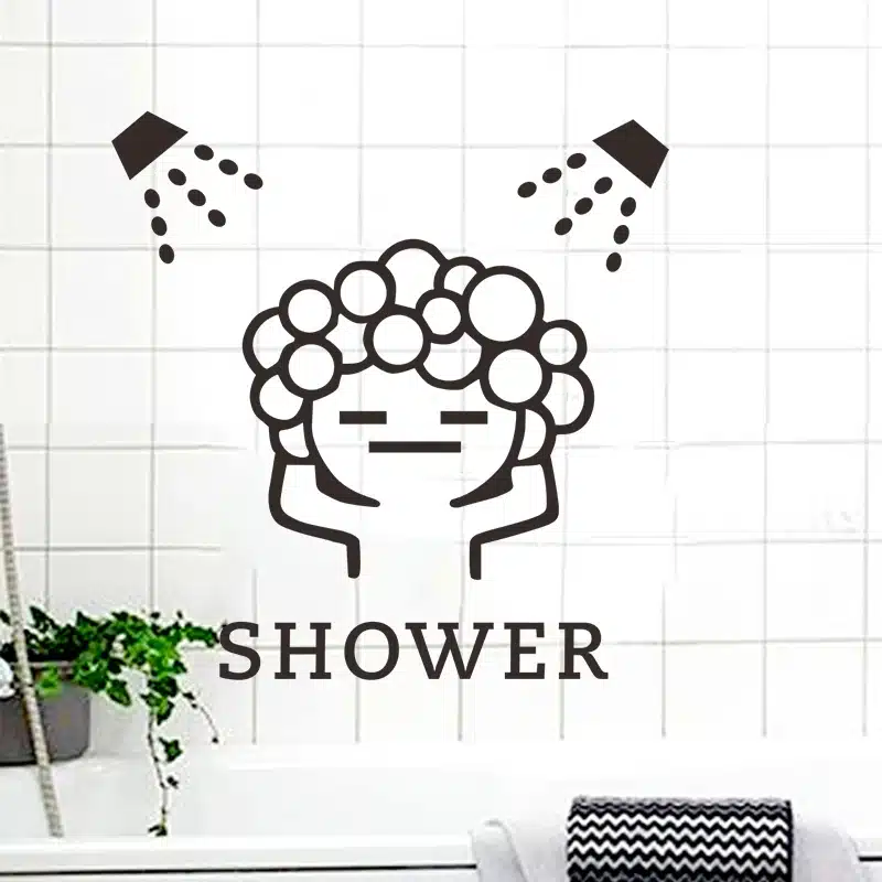 creative baby love shower bubble wall stickers for bathroom sliding door waterproof glass shower room wall decals art mural 2