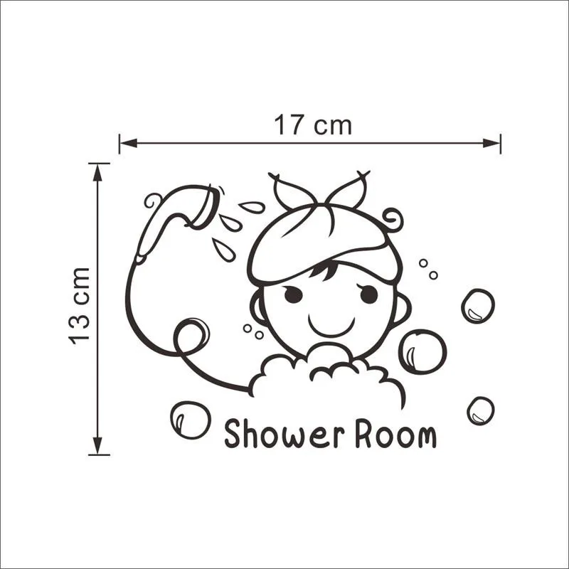 creative baby love shower bubble wall stickers for bathroom sliding door waterproof glass shower room wall decals art mural 8