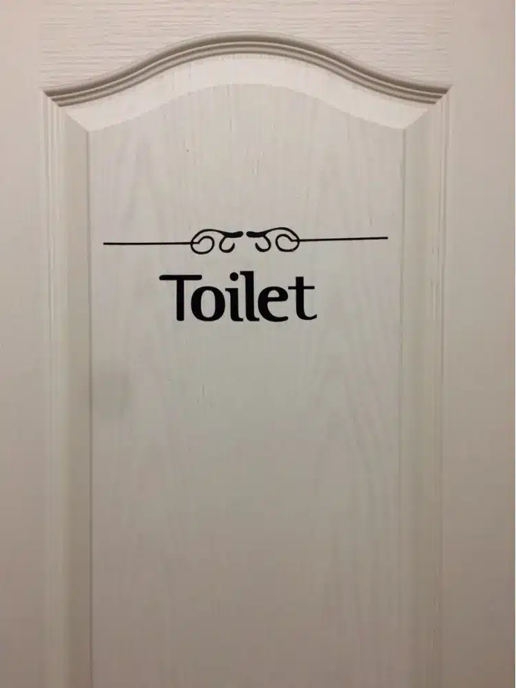 Free shipping Vintage Wall Sticker Bathroom Decor Toilet Door Vinyl Decal Transfer Vintage Decoration Quote Wall Art 18