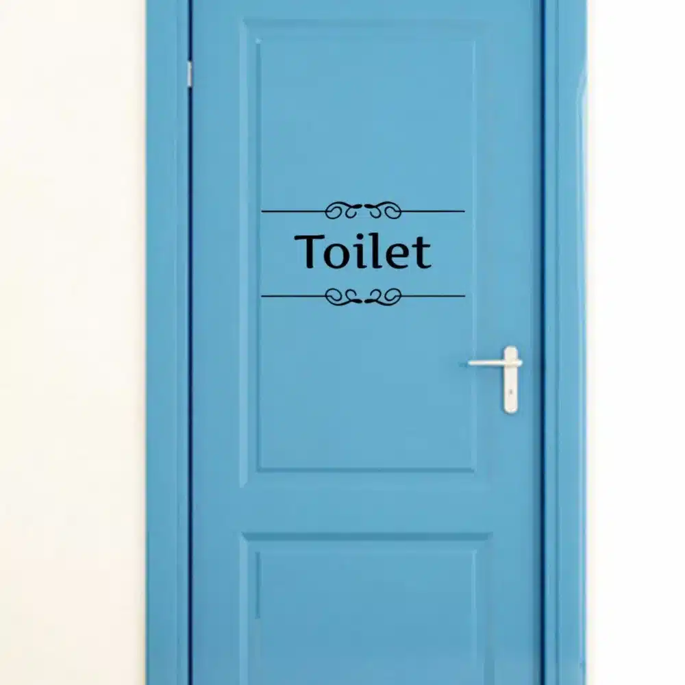 Free shipping Vintage Wall Sticker Bathroom Decor Toilet Door Vinyl Decal Transfer Vintage Decoration Quote Wall Art 21