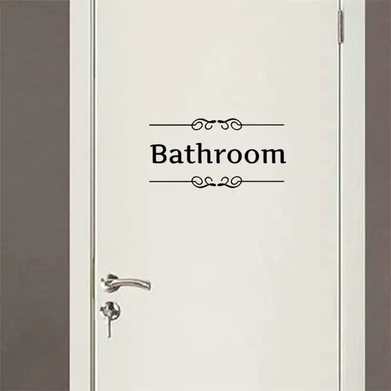 Free shipping Vintage Wall Sticker Bathroom Decor Toilet Door Vinyl Decal Transfer Vintage Decoration Quote Wall Art 23