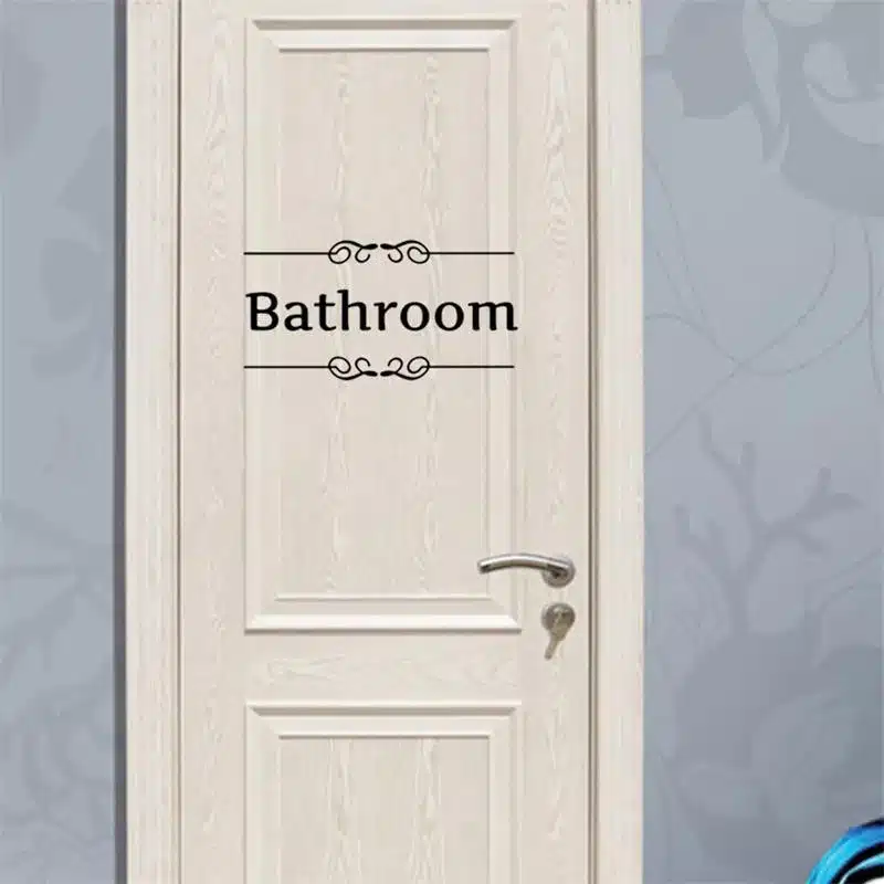 Free shipping Vintage Wall Sticker Bathroom Decor Toilet Door Vinyl Decal Transfer Vintage Decoration Quote Wall Art 24