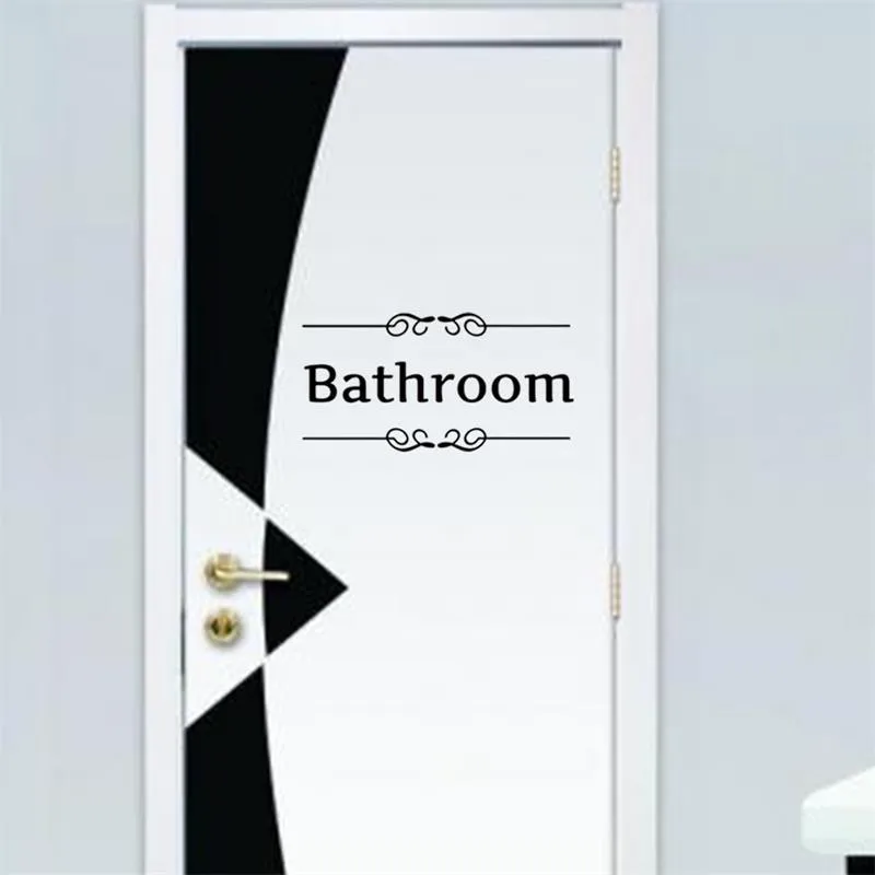 Free shipping Vintage Wall Sticker Bathroom Decor Toilet Door Vinyl Decal Transfer Vintage Decoration Quote Wall Art 25