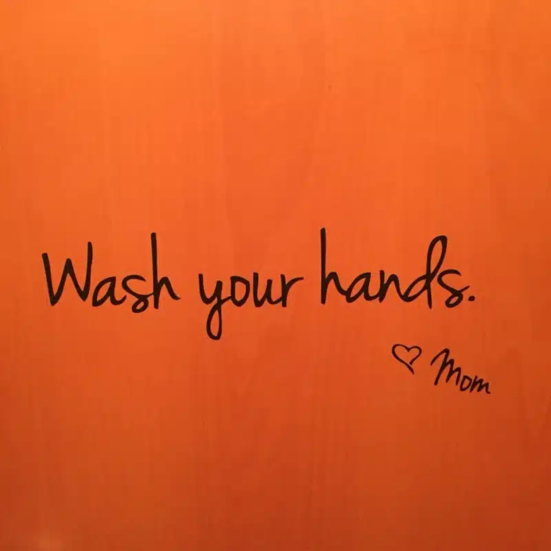 bathroom wall stickers -- Wash Your Hands Love Mom - Waterproof Art Vinyl decal bathroom wall decor ,F2071 6