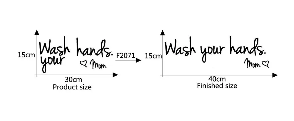 bathroom wall stickers -- Wash Your Hands Love Mom - Waterproof Art Vinyl decal bathroom wall decor ,F2071 13