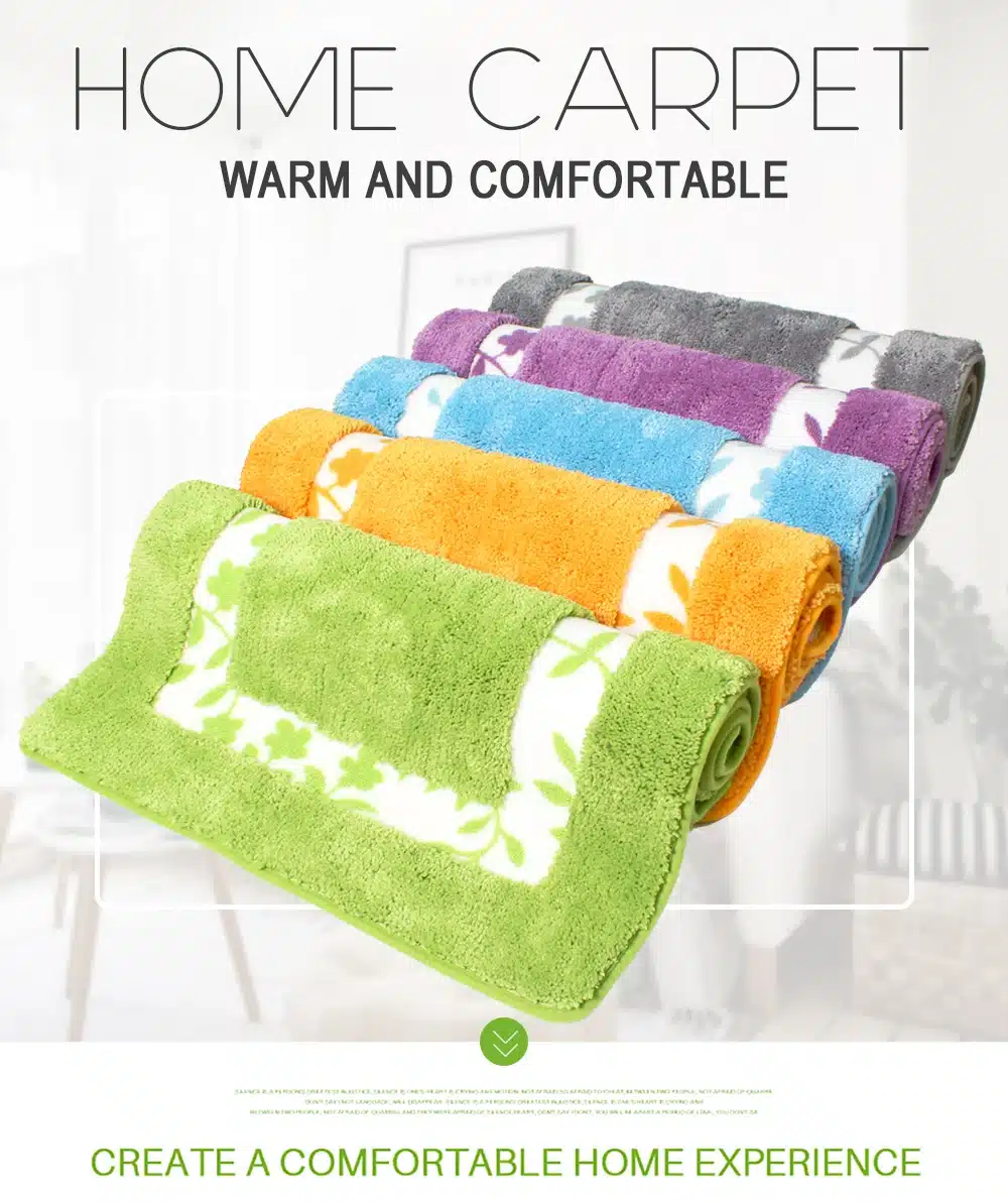 Microfiber&nylon Anti-slid Bathroom Mats Floral Bath Solid bathroom Floor mats Modern Carpet Rug tapis de bain 50*80cm TY-001 11