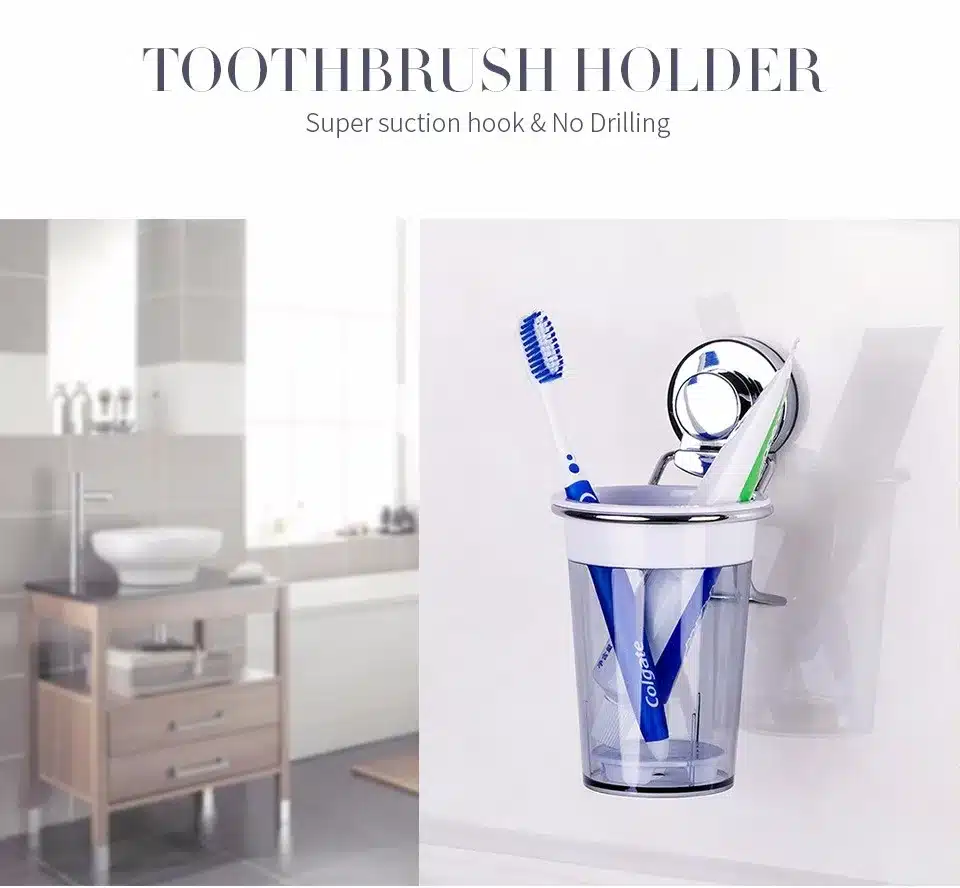 Chrome Toothbrush holder Suction Hook Bathroom Accessories Product 11