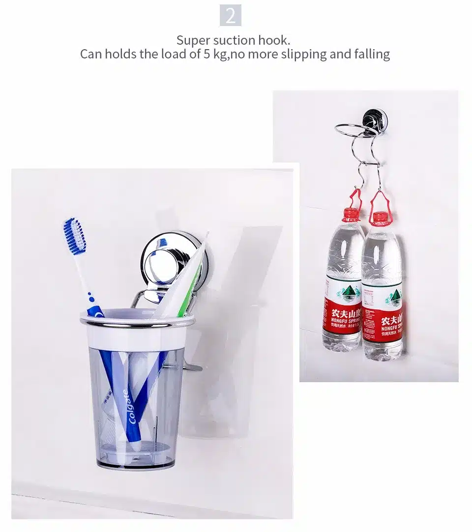 Chrome Toothbrush holder Suction Hook Bathroom Accessories Product 17