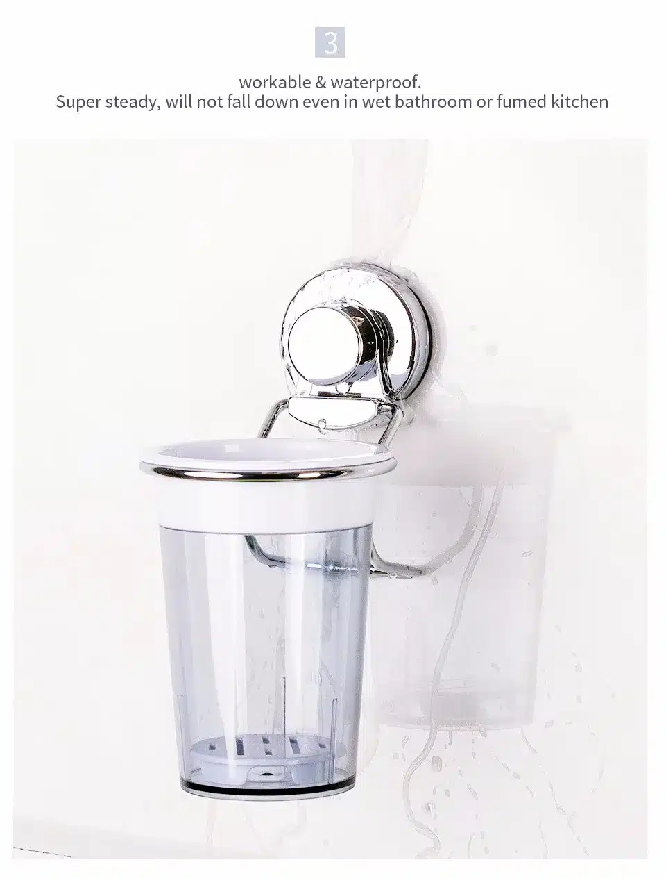 Chrome Toothbrush holder Suction Hook Bathroom Accessories Product 18