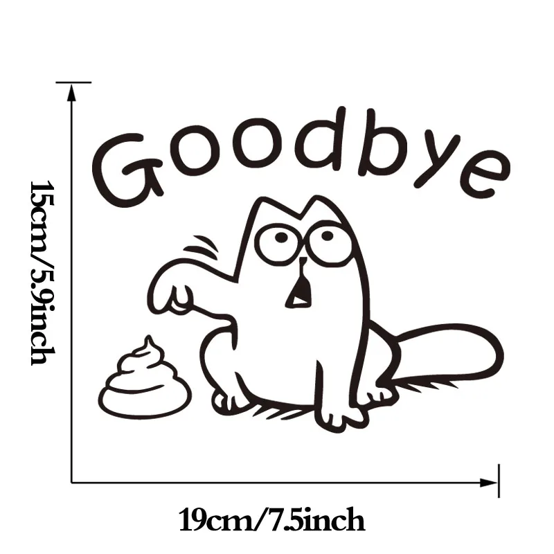 DCTOP Funny Cat Toilet Seat Wall Sticker Vinly Removable Home Decor Waterproof Decal Say Goodbye With The Stool Bathroom 3
