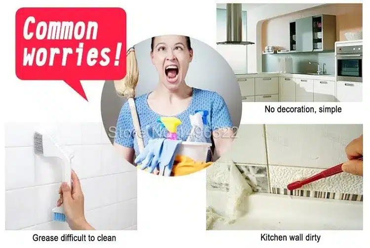 5M Waterproof Decorative Film Peel and Stick Self Adhesive Wallpaper for Bathroom Kitchen Anti oil Vinyl Wall Sticker Home Decor 2
