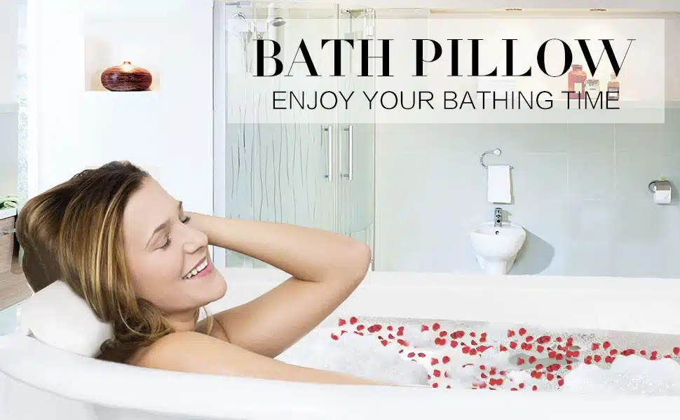 Bathroom Pillow Bathtub Pillow White&Black Waterproof Bath Pillows Comfortable Bathtub Headrest With Suction cup 10
