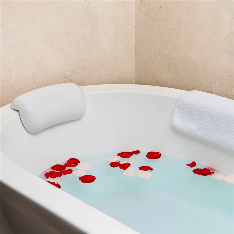 Bathroom Pillow Bathtub Pillow White&Black Waterproof Bath Pillows Comfortable Bathtub Headrest With Suction cup 12