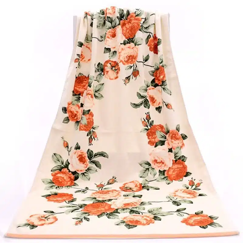 2017 Brand New Women Peony Towel 100% Cotton Men's Towel 76 * 34cm Bath Towel 70 * 140cm High Quality Beach Towel 6