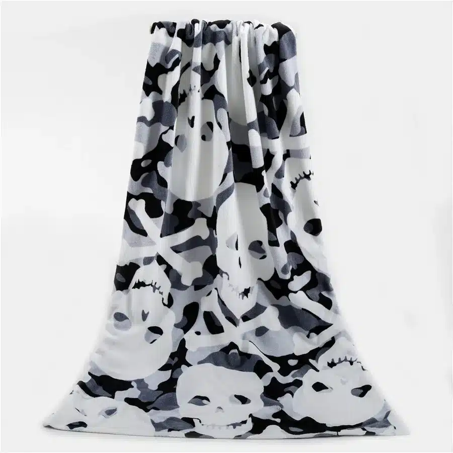 New Soft 100% Cotton Skull Beach Towel Soft Fashion Style Bath Towels Summer Unisex Sandy Swimming Sunbath Blanket Covers 13