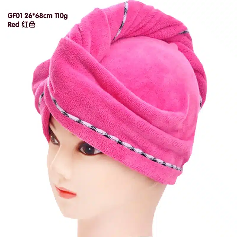 women bathroom super absorbent quictk-drying microfiber Bath towel hair dry cap salon towel 26*68cm 12
