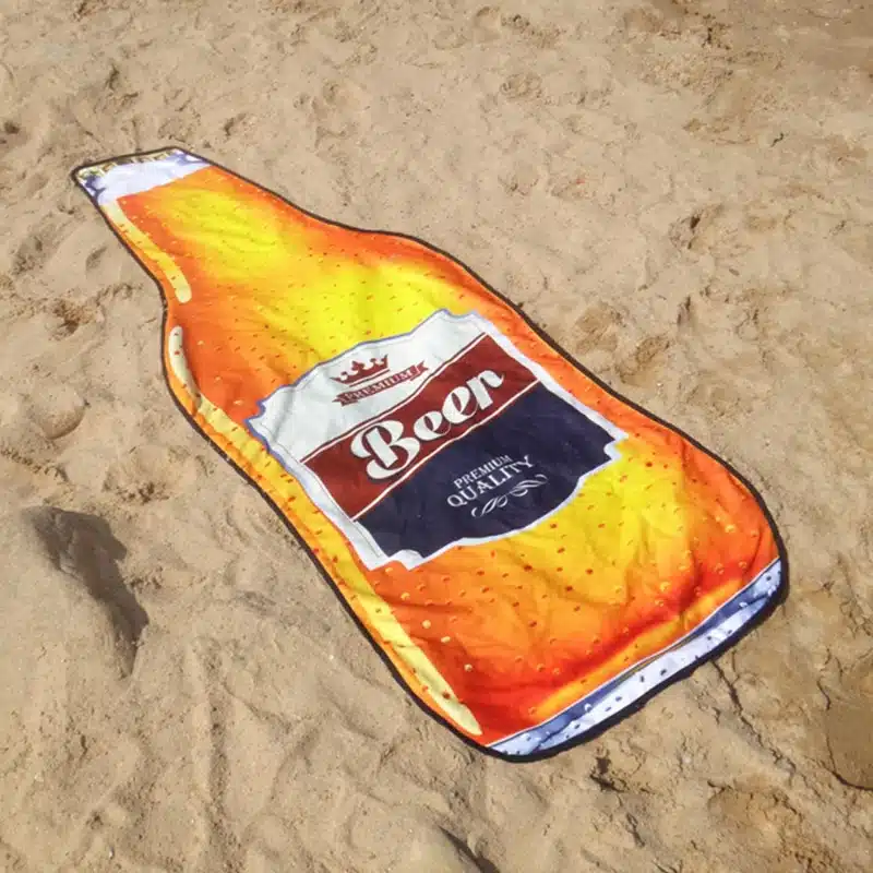 XC USHIO 1 Piece New Style Microfiber 180*72 cm Creative Beer Bottle Beach Towel Bikini Cover Up Picnic Blanket Wall Tapestry 13