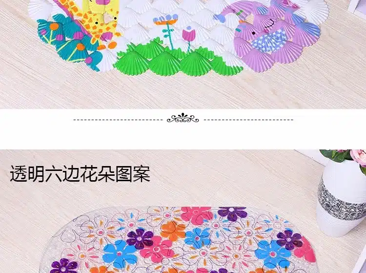 Baby Kids Child Cartoon Anti-slip PVC Bath Mat Bathroom Safety Non-slip Suction Cups Carpet Shower Bathmat Bathtub Sucker Rug 15