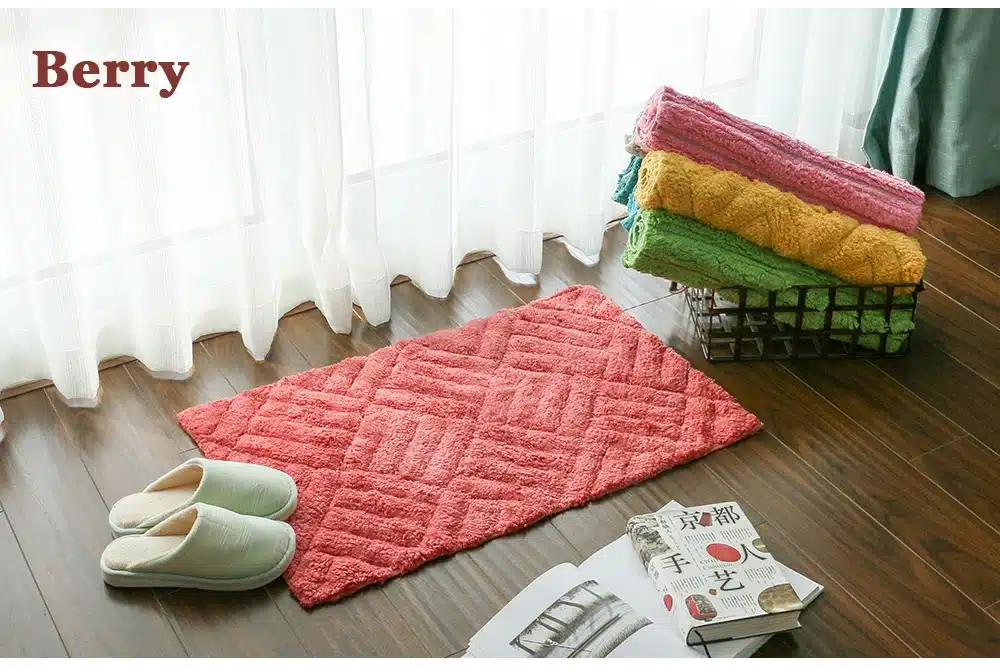 Anti-slid Bathroom Mats cotton Tufted Mats Capacho Green Stripe Bath Mat Solid bathroom Carpet Rug tapis de bain 45*75cm CT-006 24