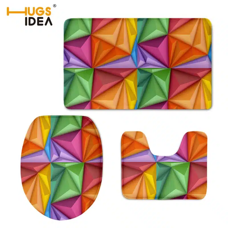 HUGSIDEA Bathroom Accessories Winter Soft Toilet Seat Cover Set 3D WC Bath Closestool Overcoat Carpet Travel Set Bath Floor Mats 13