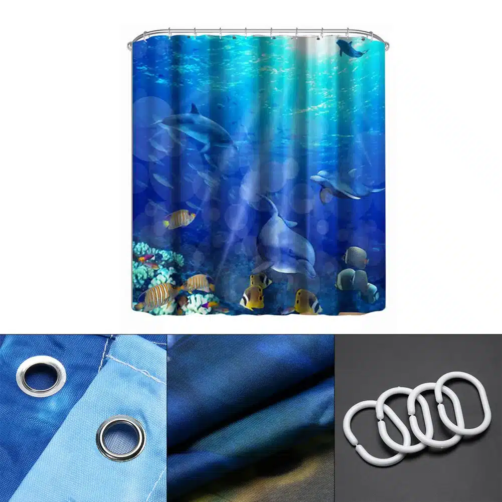 1.8 M Modern Waterproof shower 3D Colorful Shower Curtain Bathroom Curtain fish curtains Bath Decor Shower Curtains 12