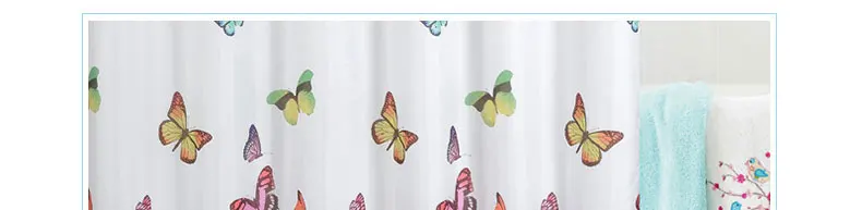 Butterfly Print Shower Curtain Waterproof Mildew Proof Polyester Fabric Bathroom Curtains 180cm*180cm 2019 Newest Simple Design 9