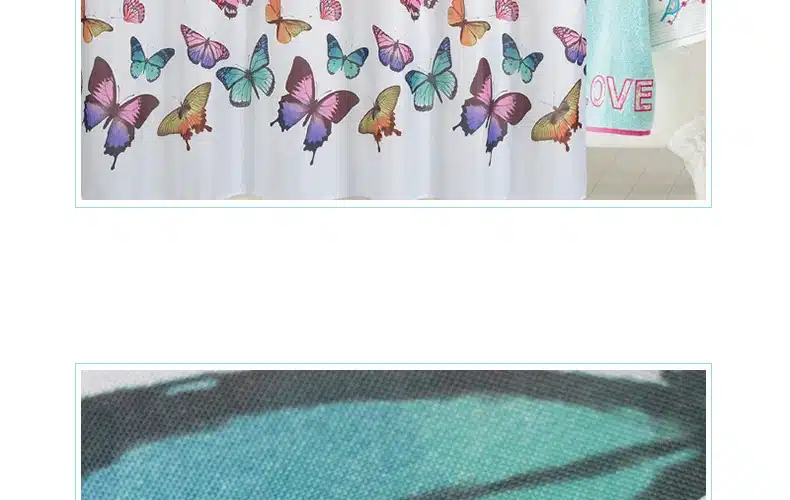 Butterfly Print Shower Curtain Waterproof Mildew Proof Polyester Fabric Bathroom Curtains 180cm*180cm 2019 Newest Simple Design 10
