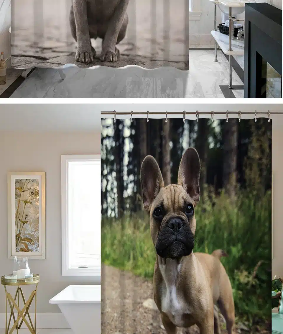 Wholesale Dog Shower Curtain 180X150/180CM 3D Digital Printing Cortinas Para Sala De Estar Bathroom Accessories Hanging Curtain 6